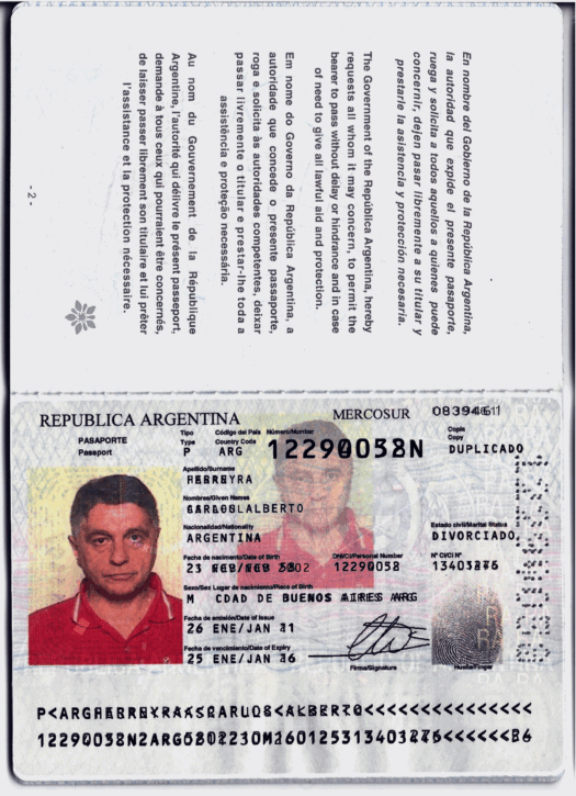 Argentina Passport PSD Editable Template