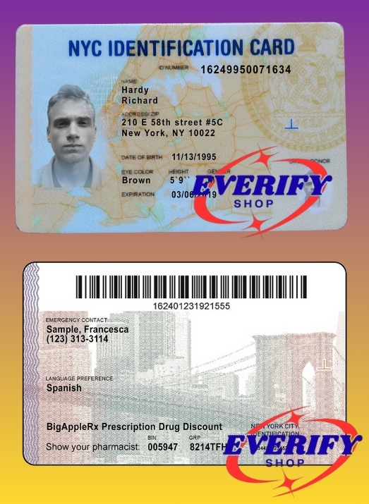 New York Id Card PSD Editable Template