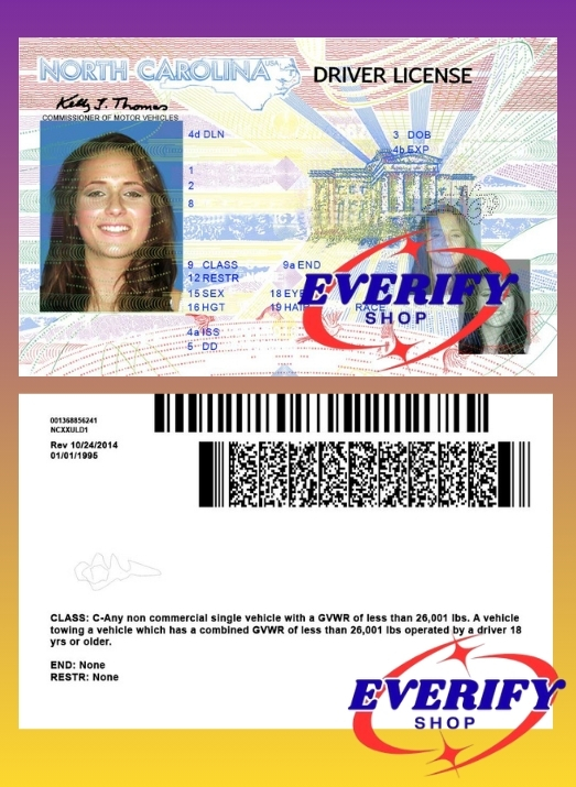 North Carolina Driving License PSD Editable Template