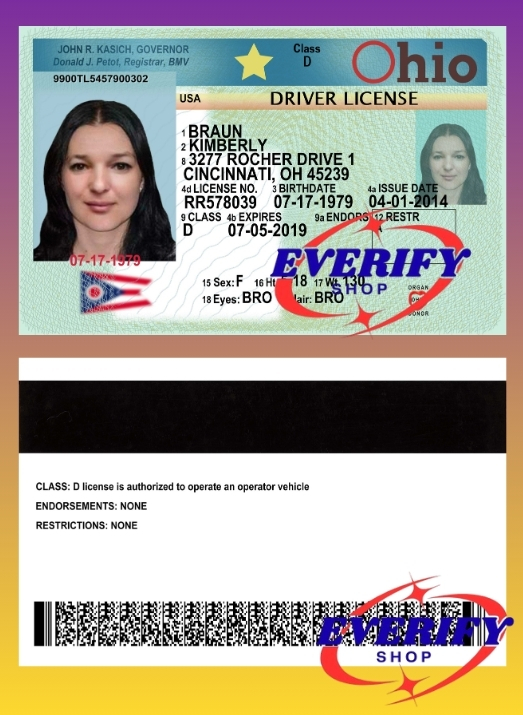 Ohio Driving License PSD Editable Template