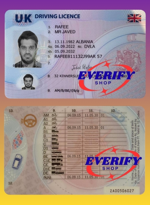 UK Driving License PSD Editable Template V3