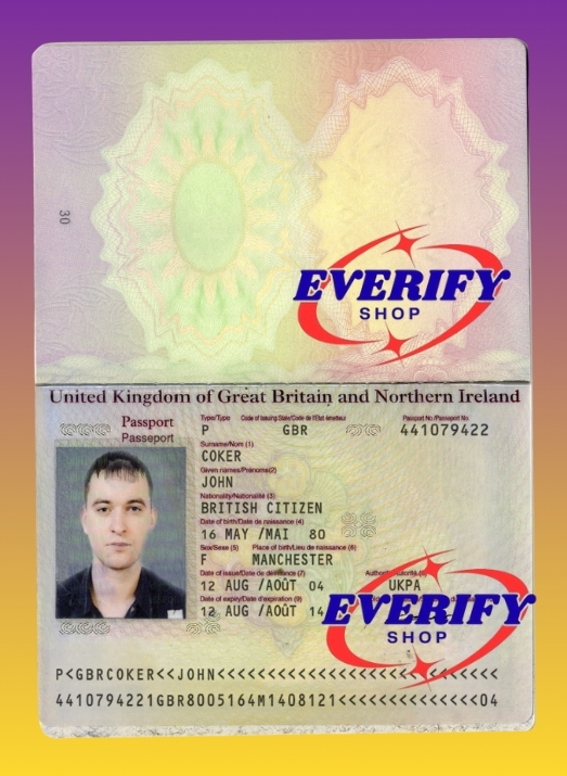 United Kingdom Passport PSD Editable Template