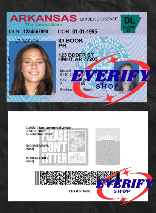 Arkansas  Driving License PSD Editable Template