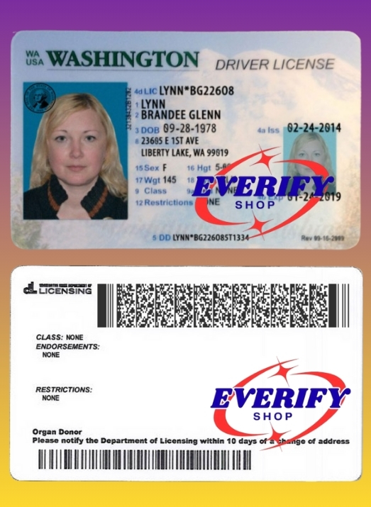 Washington Driving License PSD Editable Template